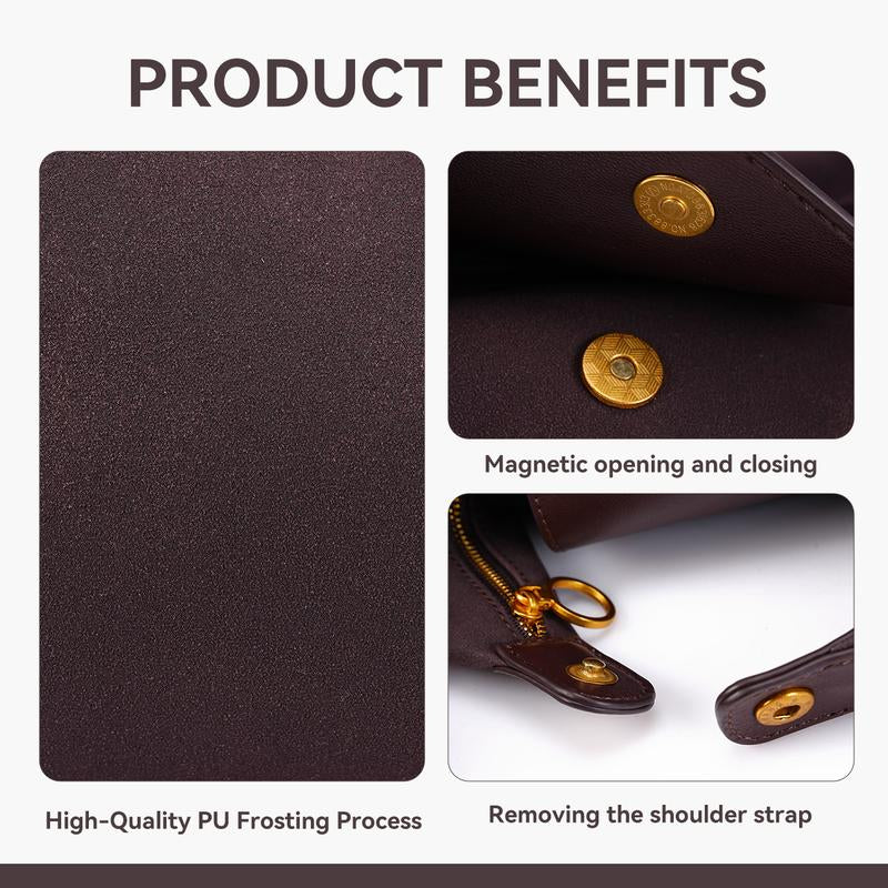 Women'S Soft Frosted Shoulder Bag with 2 Removable Straps Multiple Carrying Options Crossbody Bag in Stylish Colors