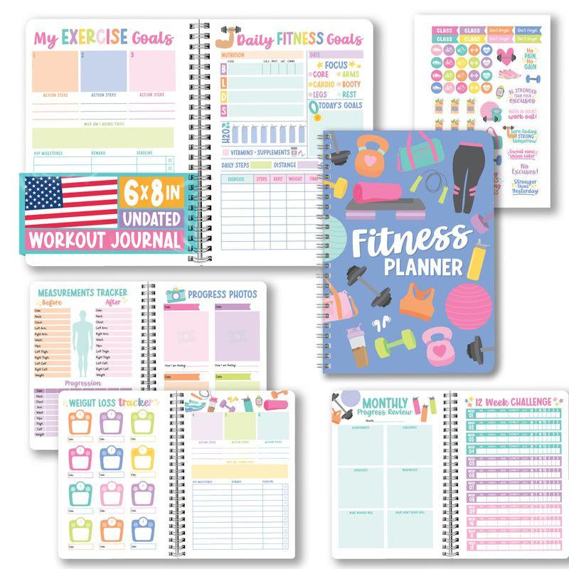 Workout Journal for Women - Undated Fitness Log, Exercise Planner & Weight Loss Tracker, Health & Fitness Journal 2026