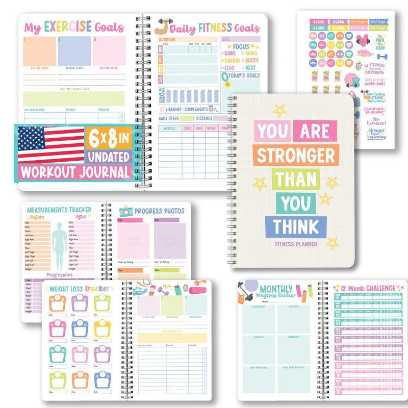 Workout Journal for Women - Undated Fitness Log, Exercise Planner & Weight Loss Tracker, Health & Fitness Journal 2026