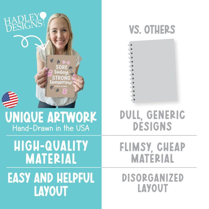 Workout Journal for Women - Undated Fitness Log, Exercise Planner & Weight Loss Tracker, Health & Fitness Journal 2026