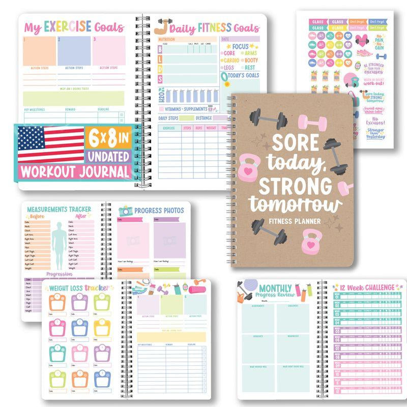 Workout Journal for Women - Undated Fitness Log, Exercise Planner & Weight Loss Tracker, Health & Fitness Journal 2026