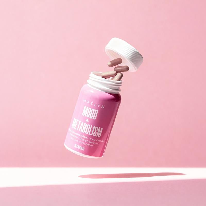 MAËLYS - MOOD + METABOLISM Mood Boosting + Body Toning Supplement - with Theacrine and Postbiotic ES1 HT to Help Improve Mood and Ease Bloating
